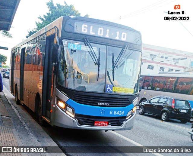 Transwolff Transportes e Turismo 6 6424 na cidade de São Paulo, São Paulo, Brasil, por Lucas Santos da Silva. Número da foto: #9756258.