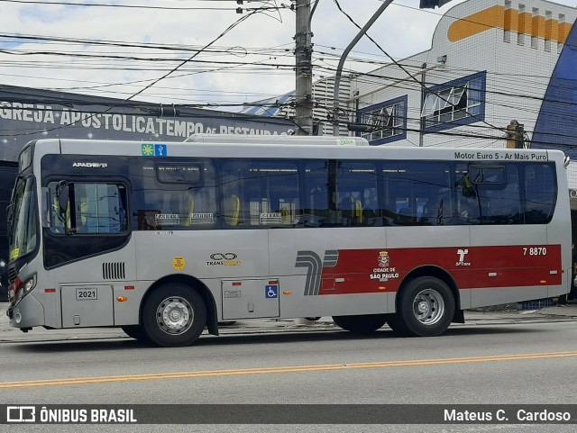 Transwolff Transportes e Turismo 7 8870 na cidade de São Paulo, São Paulo, Brasil, por Mateus C.  Cardoso. Número da foto: #9761235.