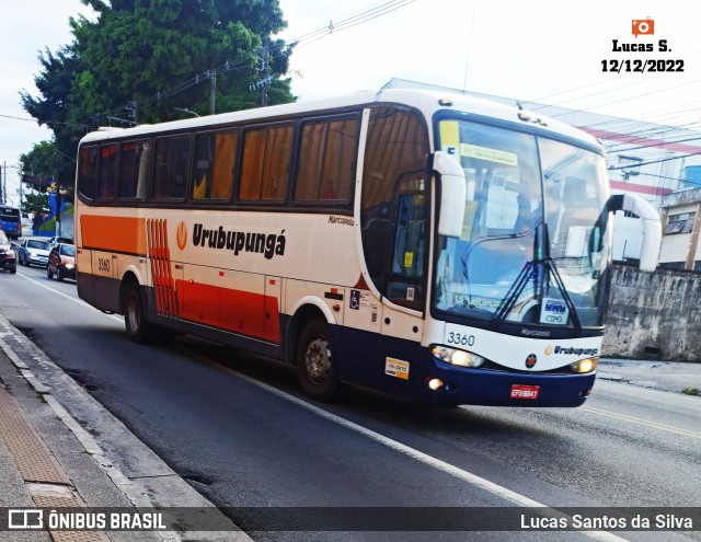 Auto Viação Urubupungá 3360 na cidade de São Paulo, São Paulo, Brasil, por Lucas Santos da Silva. Número da foto: #9759411.