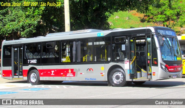 Viação Metrópole Paulista - Zona Sul 7 3482 na cidade de São Paulo, São Paulo, Brasil, por Carlos Júnior. ID da foto: 9759553.