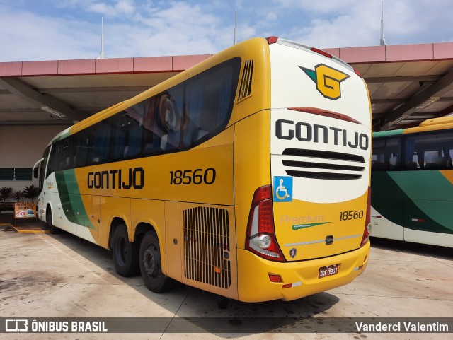 Empresa Gontijo de Transportes 18560 na cidade de São Sebastião da Bela Vista, Minas Gerais, Brasil, por Vanderci Valentim. ID da foto: 9758899.