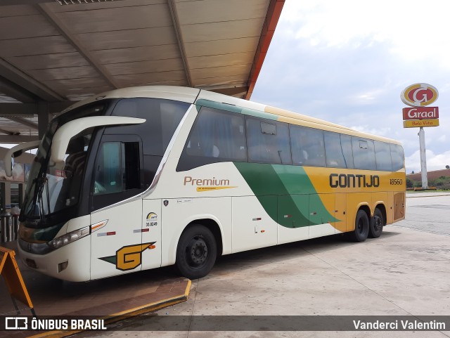 Empresa Gontijo de Transportes 18560 na cidade de São Sebastião da Bela Vista, Minas Gerais, Brasil, por Vanderci Valentim. Número da foto: #9758906.
