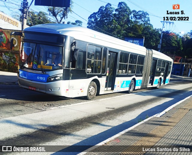 Viação Grajaú S.A. 6 1513 na cidade de São Paulo, São Paulo, Brasil, por Lucas Santos da Silva. ID da foto: 9759412.