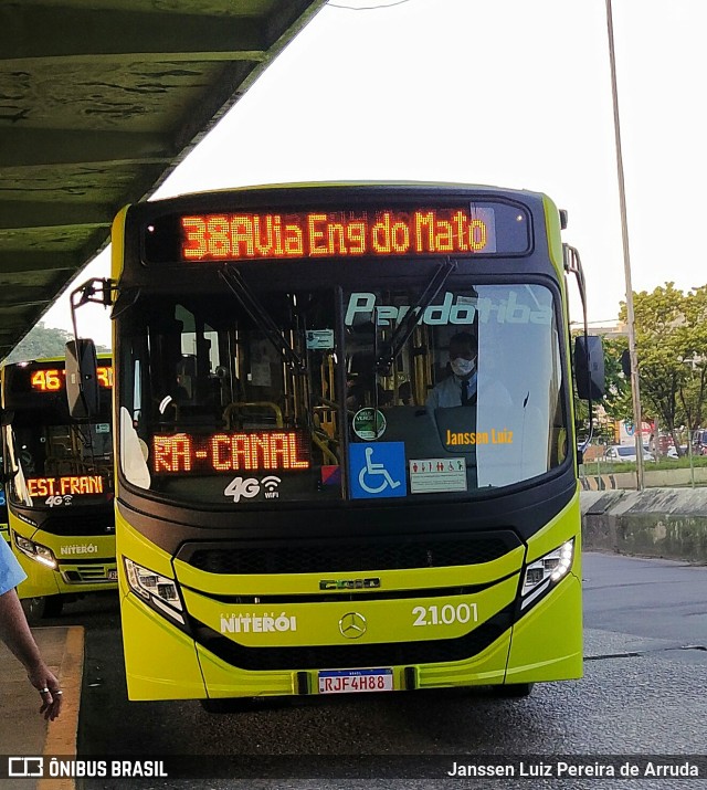 Viação Pendotiba 2.1.001 na cidade de Niterói, Rio de Janeiro, Brasil, por Janssen Luiz Pereira de Arruda. ID da foto: 9763220.