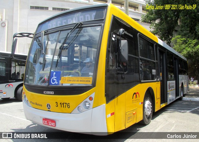 Viação Metrópole Paulista - Zona Leste 3 1176 na cidade de São Paulo, São Paulo, Brasil, por Carlos Júnior. ID da foto: 9762519.