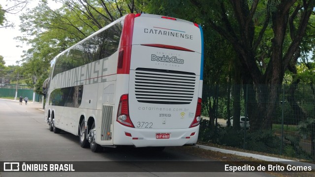 Auto Viação Catarinense 3722 na cidade de São Paulo, São Paulo, Brasil, por Espedito de Brito Gomes. ID da foto: 9715495.