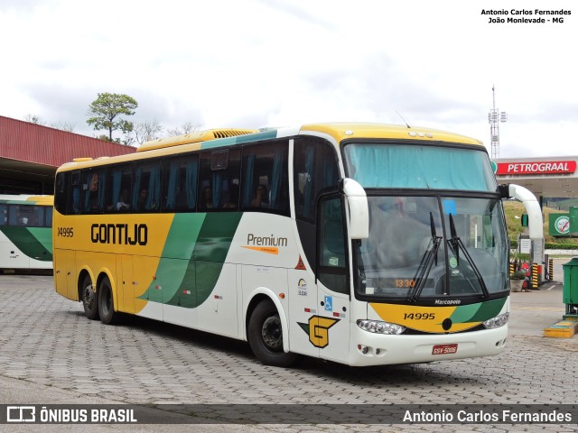 Empresa Gontijo de Transportes 14995 na cidade de João Monlevade, Minas Gerais, Brasil, por Antonio Carlos Fernandes. ID da foto: 9714583.