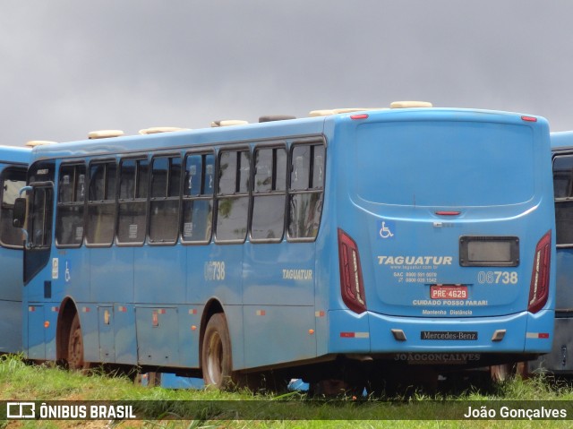 Taguatur - Taguatinga Transporte e Turismo 06738 na cidade de Taguatinga, Distrito Federal, Brasil, por João Gonçalves. ID da foto: 9766542.