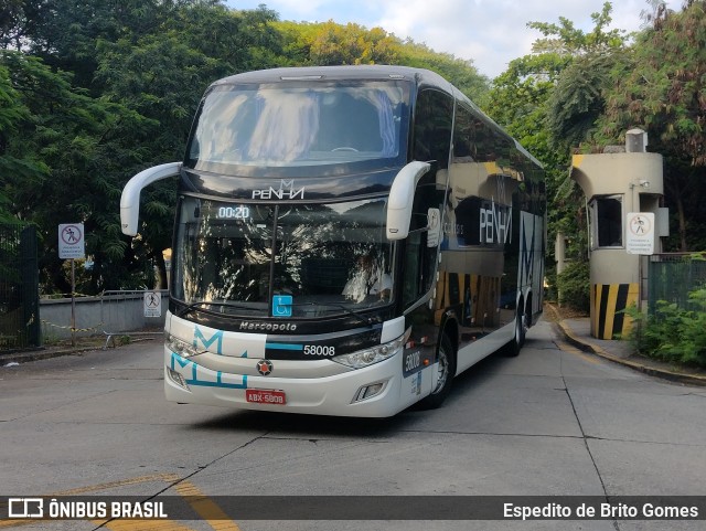 Empresa de Ônibus Nossa Senhora da Penha 58008 na cidade de São Paulo, São Paulo, Brasil, por Espedito de Brito Gomes. Número da foto: #9766034.