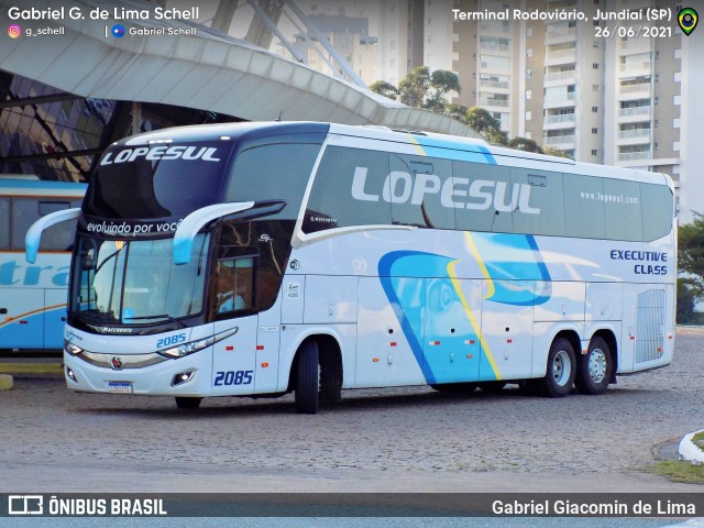 LopeSul Transportes - Lopes e Oliveira Transportes e Turismo - Lopes Sul 2085 na cidade de Jundiaí, São Paulo, Brasil, por Gabriel Giacomin de Lima. Número da foto: #9766298.