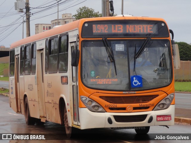 Auto Viação Marechal Brasília 442224 na cidade de Taguatinga, Distrito Federal, Brasil, por João Gonçalves. ID da foto: 9766226.