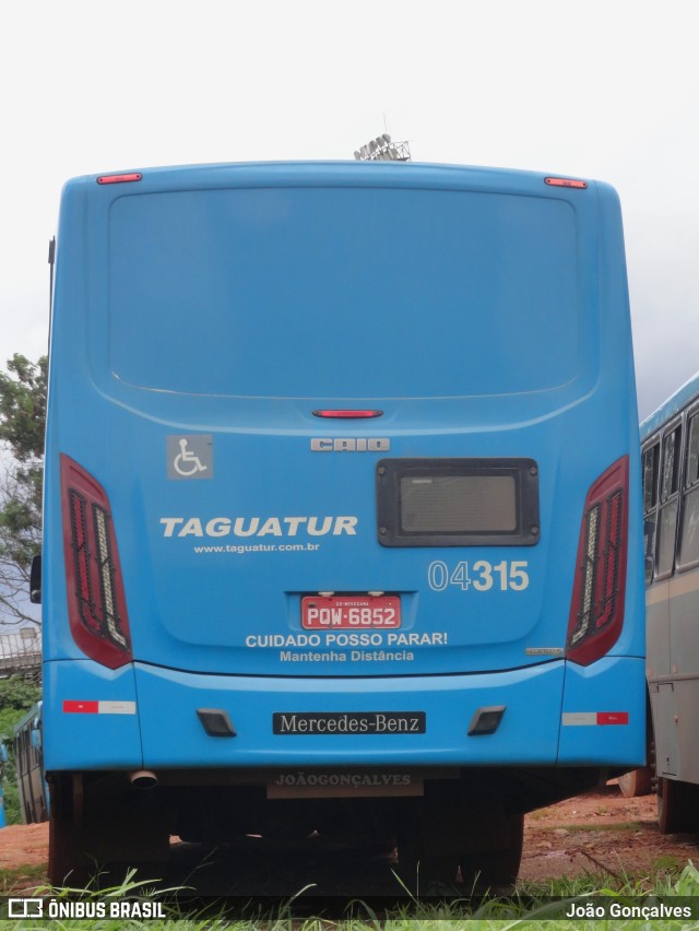 Taguatur - Taguatinga Transporte e Turismo 04315 na cidade de Taguatinga, Distrito Federal, Brasil, por João Gonçalves. Número da foto: #9766486.