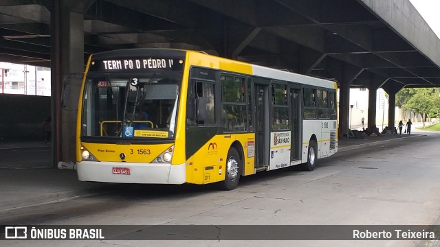 Viação Metrópole Paulista - Zona Leste 3 1563 na cidade de São Paulo, São Paulo, Brasil, por Roberto Teixeira. ID da foto: 9764207.