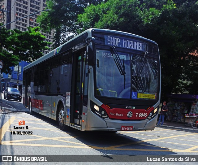 Viação Gatusa Transportes Urbanos 7 6945 na cidade de São Paulo, São Paulo, Brasil, por Lucas Santos da Silva. ID da foto: 9767205.