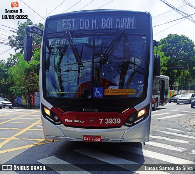 Viação Metrópole Paulista - Zona Sul 7 3939 na cidade de São Paulo, São Paulo, Brasil, por Lucas Santos da Silva. Número da foto: #9767209.