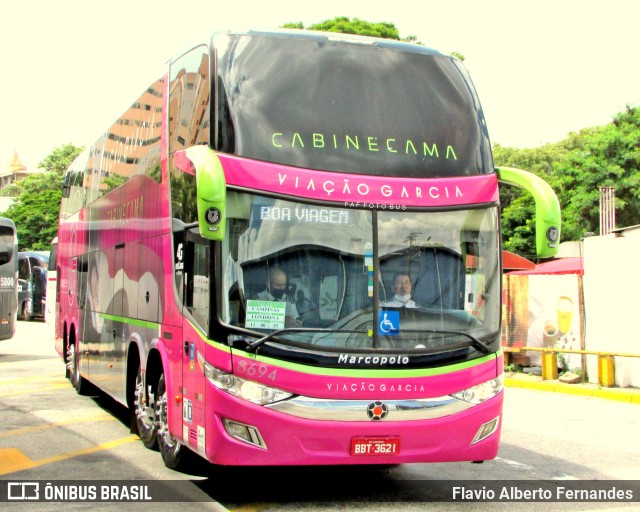 Viação Garcia 8694 na cidade de Sorocaba, São Paulo, Brasil, por Flavio Alberto Fernandes. Número da foto: #9772006.