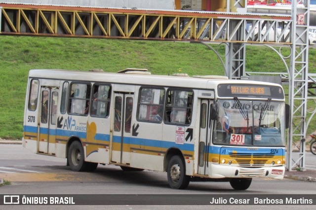 AVP - Auto Viação Paraíso 5178 na cidade de Aracaju, Sergipe, Brasil, por Julio Cesar  Barbosa Martins. Número da foto: #9772661.