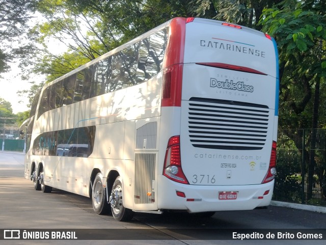 Auto Viação Catarinense 3716 na cidade de São Paulo, São Paulo, Brasil, por Espedito de Brito Gomes. Número da foto: #9771088.