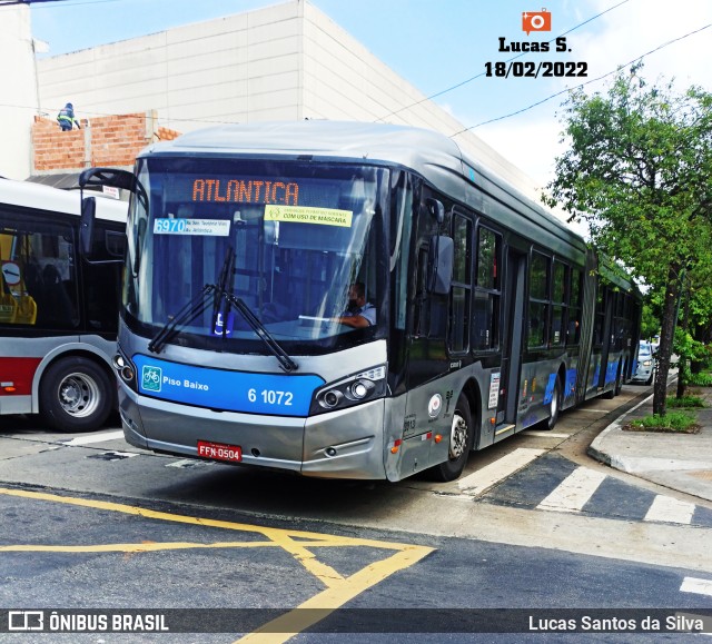 Viação Grajaú S.A. 6 1072 na cidade de São Paulo, São Paulo, Brasil, por Lucas Santos da Silva. ID da foto: 9771363.