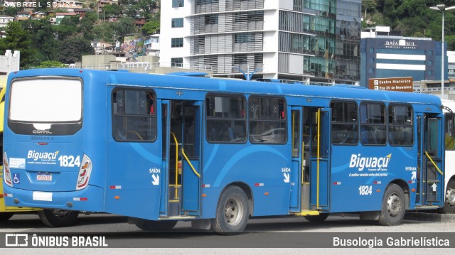 Biguaçu Transportes Coletivos Administração e Participação 1824 na cidade de Florianópolis, Santa Catarina, Brasil, por Busologia Gabrielística. Número da foto: #9770877.