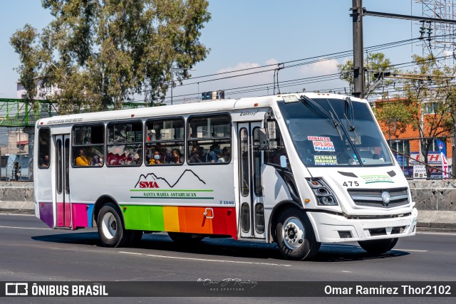 SMA - Autobuses México-Santa María Astahuacán y Anexas 475 na cidade de Iztapalapa, Ciudad de México, México, por Omar Ramírez Thor2102. ID da foto: 9771718.