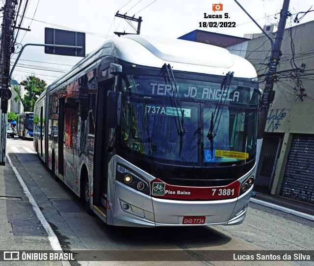 Viação Metrópole Paulista - Zona Sul 7 3881 na cidade de São Paulo, São Paulo, Brasil, por Lucas Santos da Silva. Número da foto: #9771312.