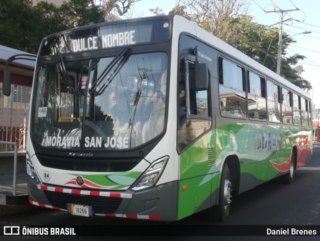 AMSA - Autotransportes Moravia 64 na cidade de San Vicente, Moravia, San José, Costa Rica, por Daniel Brenes. ID da foto: 9774121.