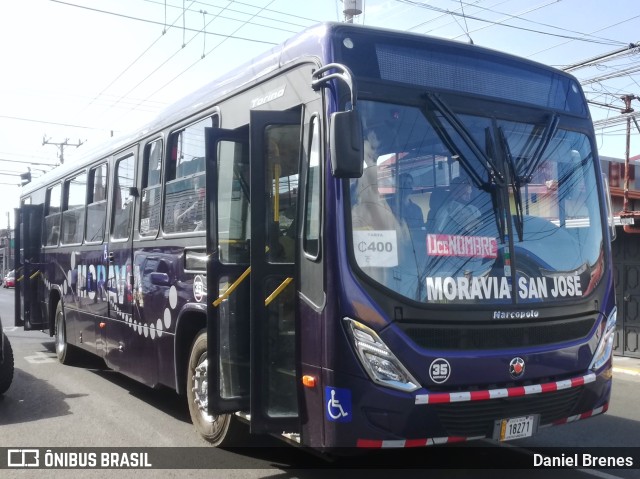 AMSA - Autotransportes Moravia 35 na cidade de San Vicente, Moravia, San José, Costa Rica, por Daniel Brenes. ID da foto: 9773058.