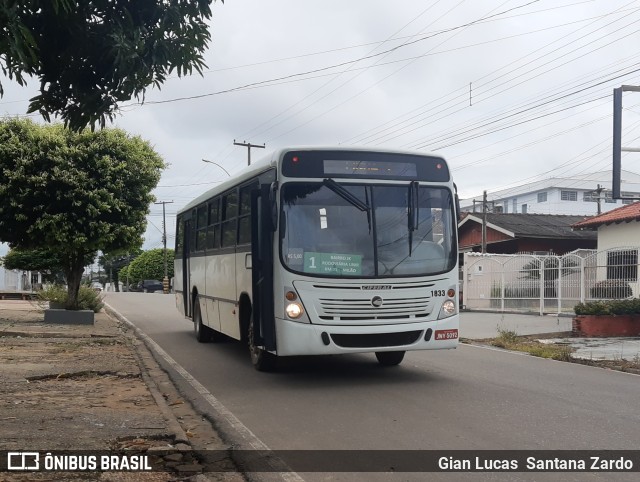 Transvida Transporte Coletivo 1833 na cidade de Ji-Paraná, Rondônia, Brasil, por Gian Lucas  Santana Zardo. ID da foto: 9775753.