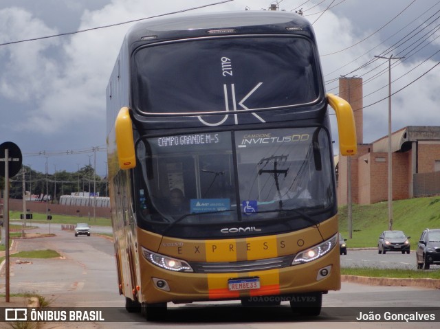 Expresso JK 21119 na cidade de Taguatinga, Distrito Federal, Brasil, por João Gonçalves. Número da foto: #9775289.