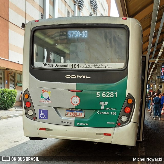 Transunião Transportes 5 6281 na cidade de São Paulo, São Paulo, Brasil, por Michel Nowacki. Número da foto: #9773588.