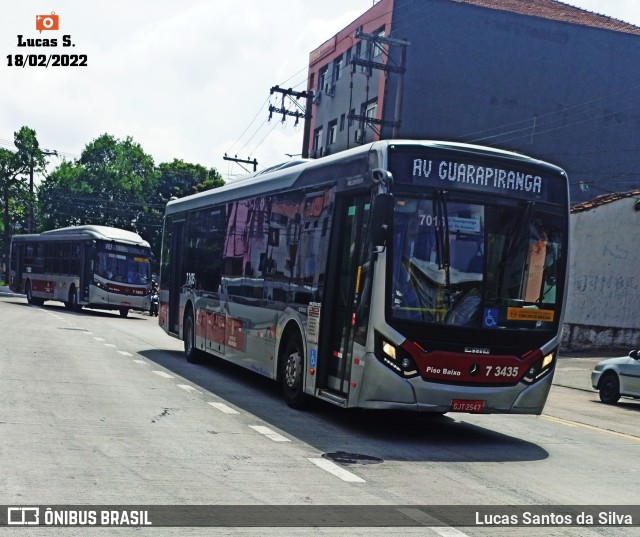 Viação Metrópole Paulista - Zona Sul 7 3435 na cidade de São Paulo, São Paulo, Brasil, por Lucas Santos da Silva. ID da foto: 9773464.