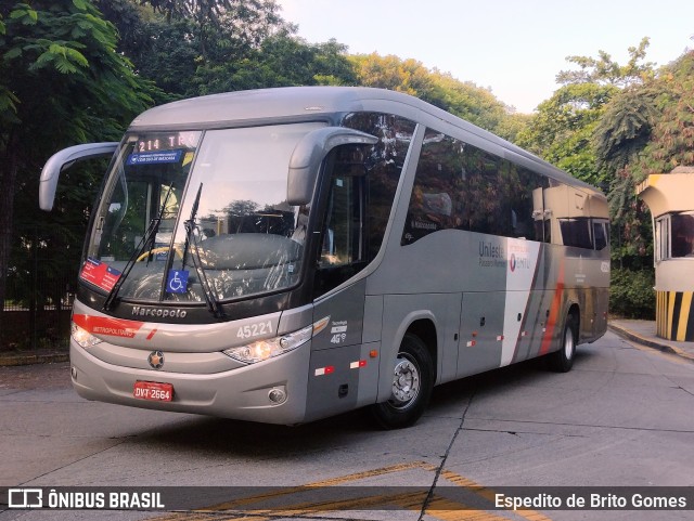 Empresa de Ônibus Pássaro Marron 45221 na cidade de São Paulo, São Paulo, Brasil, por Espedito de Brito Gomes. Número da foto: #9773273.