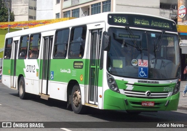 Caprichosa Auto Ônibus 27012 na cidade de Rio de Janeiro, Rio de Janeiro, Brasil, por André Neves . ID da foto: 9778163.