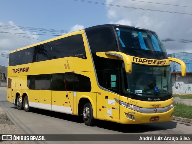 Viação Itapemirim 17001 na cidade de Recife, Pernambuco, Brasil, por André Luiz Araujo Silva. ID da foto: 9776543.