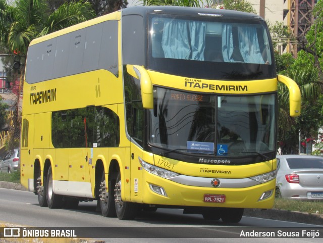 Viação Itapemirim 17021 na cidade de Volta Redonda, Rio de Janeiro, Brasil, por Anderson Sousa Feijó. ID da foto: 9778545.