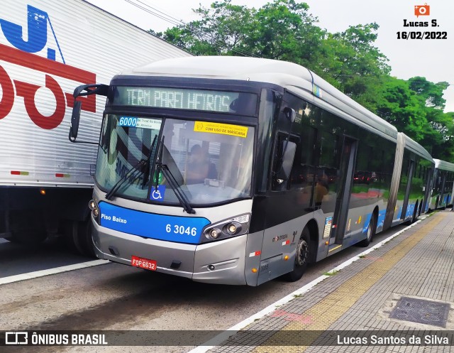 Viação Paratodos > São Jorge > Metropolitana São Paulo > Mobibrasil 6 3046 na cidade de São Paulo, São Paulo, Brasil, por Lucas Santos da Silva. Número da foto: #9780035.