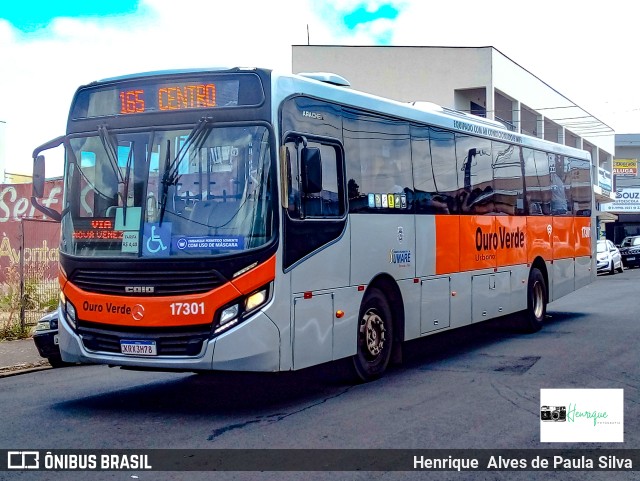 Auto Viação Ouro Verde 17301 na cidade de Sumaré, São Paulo, Brasil, por Henrique Alves de Paula Silva. ID da foto: 9780303.