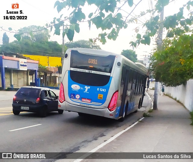 Viação Grajaú S.A. 6 1243 na cidade de São Paulo, São Paulo, Brasil, por Lucas Santos da Silva. ID da foto: 9780066.