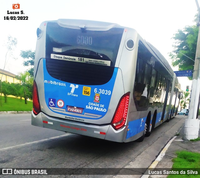 Viação Paratodos > São Jorge > Metropolitana São Paulo > Mobibrasil 6 3039 na cidade de São Paulo, São Paulo, Brasil, por Lucas Santos da Silva. ID da foto: 9780053.