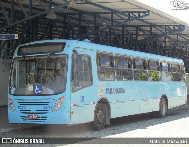 Viação Rocio 3401 na cidade de Paranaguá, Paraná, Brasil, por Gabriel Michalski. Número da foto: #9780582.