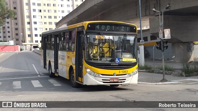 Viação Metrópole Paulista - Zona Leste 3 1363 na cidade de São Paulo, São Paulo, Brasil, por Roberto Teixeira. ID da foto: 9779920.