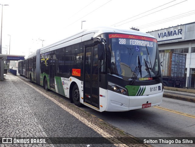 Next Mobilidade - ABC Sistema de Transporte 8187 na cidade de Diadema, São Paulo, Brasil, por Selton Thiago Da Silva. ID da foto: 9779412.