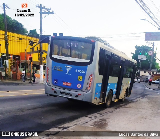 Transwolff Transportes e Turismo 6 6096 na cidade de São Paulo, São Paulo, Brasil, por Lucas Santos da Silva. Número da foto: #9780030.