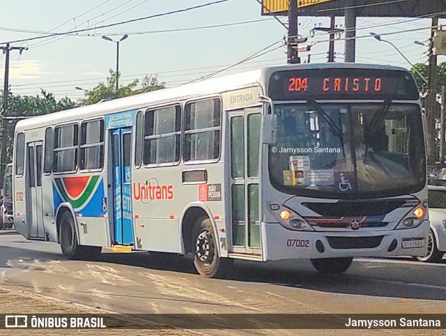 Consórcio Unitrans - 07 > Transnacional 07002 na cidade de João Pessoa, Paraíba, Brasil, por Jamysson Santana. Número da foto: #9779424.