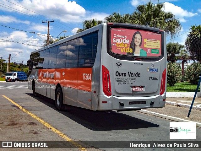 Auto Viação Ouro Verde 17304 na cidade de Sumaré, São Paulo, Brasil, por Henrique Alves de Paula Silva. ID da foto: 9780293.