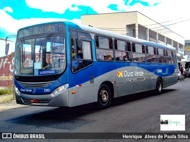 Auto Viação Ouro Verde 2303 na cidade de Sumaré, São Paulo, Brasil, por Henrique Alves de Paula Silva. ID da foto: 9780289.