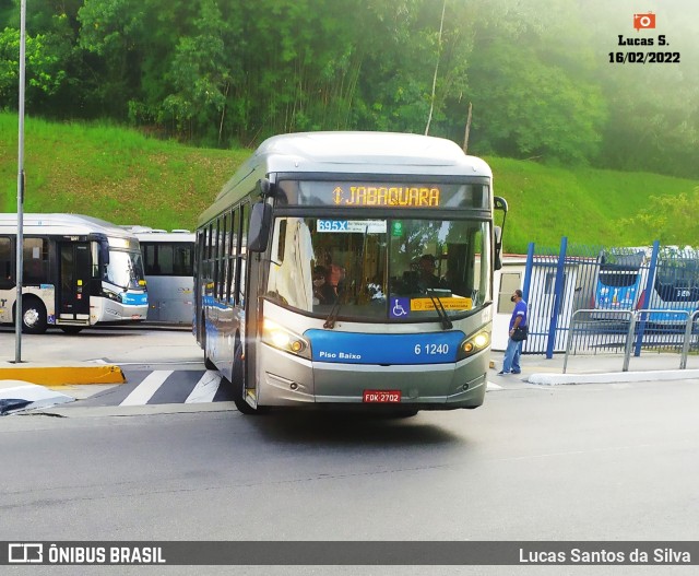 Viação Grajaú S.A. 6 1240 na cidade de São Paulo, São Paulo, Brasil, por Lucas Santos da Silva. Número da foto: #9780061.