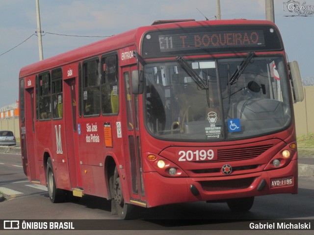 Auto Viação São José dos Pinhais 20199 na cidade de São José dos Pinhais, Paraná, Brasil, por Gabriel Michalski. ID da foto: 9780551.