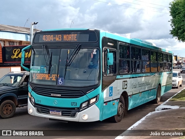 UTB - União Transporte Brasília 2610 na cidade de Novo Gama, Goiás, Brasil, por João Gonçalves. ID da foto: 9781206.